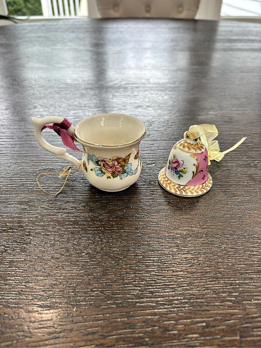 Miniature Teacup and Bell Ornament